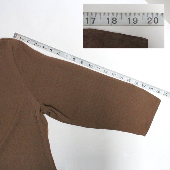 Karen Scott Women's XL Brown Button Down Tunic Top & Decorative Trim - Picture 8 of 11